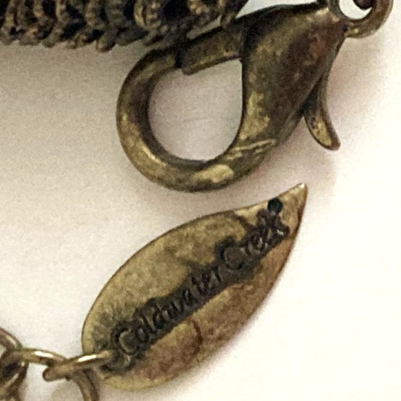 Chunky faux pearl and stacked bronze filigree necklace by Coldwater Creek - Picture 4 of 4